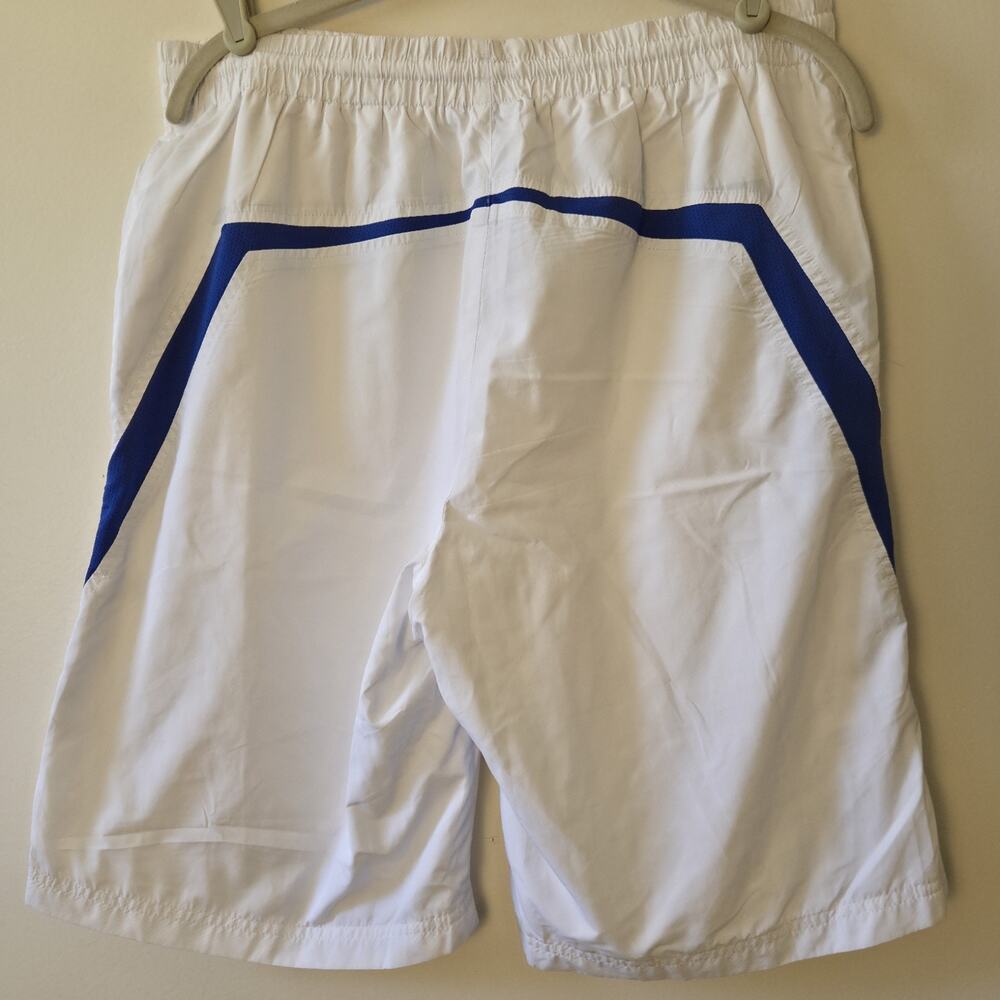 Rare Pepsi Sports Mens XL Swim Trunks White With Blue Accent Mesh Lined EUC